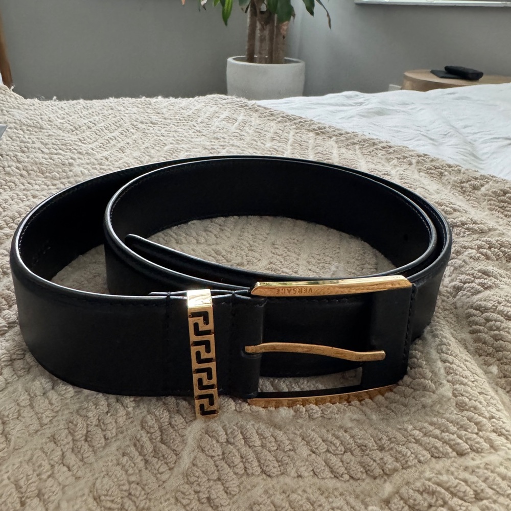 Versace Greca Leather Men’s Belt 4 CM - Picture 3 of 4